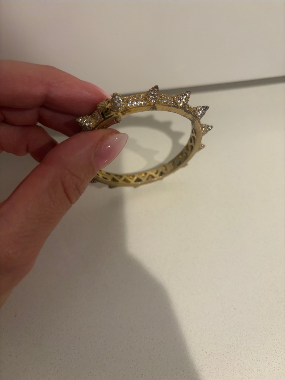 Eddie Borgo Gold Spike Crystal Bangle